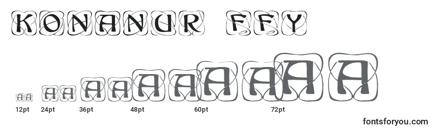 sizes of konanur ffy font, konanur ffy sizes